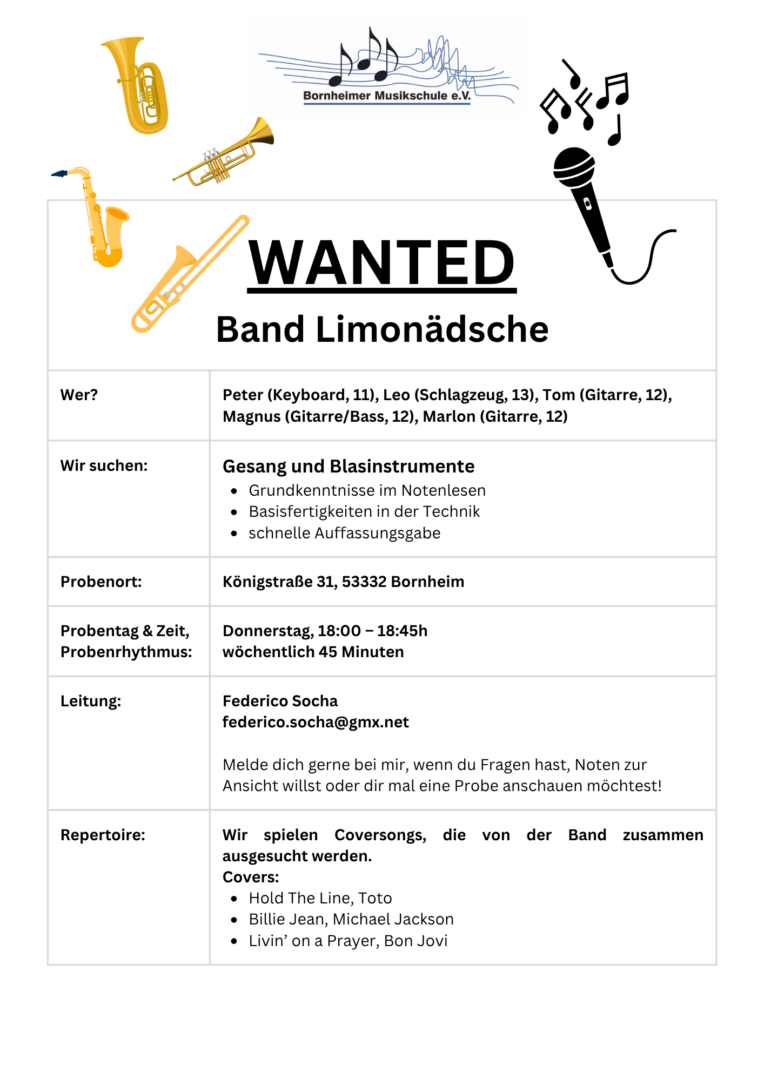 Steckbrief Limonädsche aktuell